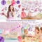 Purple Birthday Decorations - Purple Happy Birthday Banner with Honeycomb Ball, Butterflies Hanging Swirl Streamer, Circle Dot Garland Decoration - Birthday Party Decoration for Women Girl